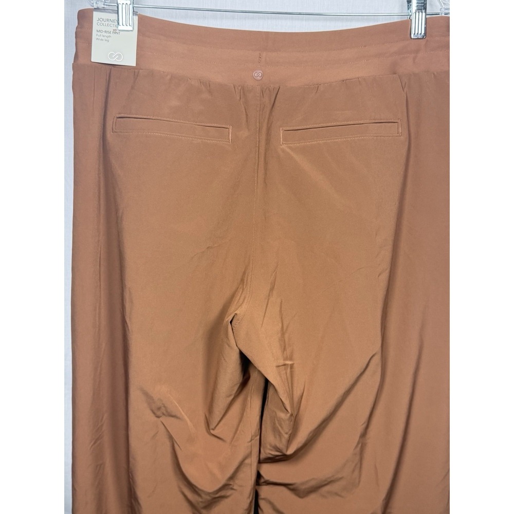 CALIA TrueLight Wide Leg Pants L Brown Rocky Mountain Mid Rise Travel - Picture 7 of 10